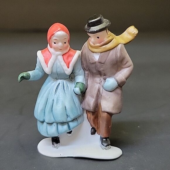 Department 56 CHILDE POND AND SKATERS Set of 4 Dickens Heritage Village 5903-0 - Picture 10 of 12